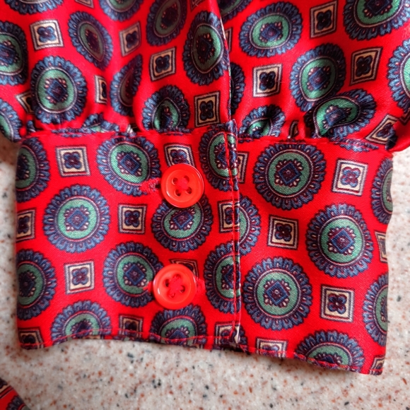 Nordstrom Silk Blouse Self Tie Long Sleeves Covered Button Down Placket - Picture 7 of 12